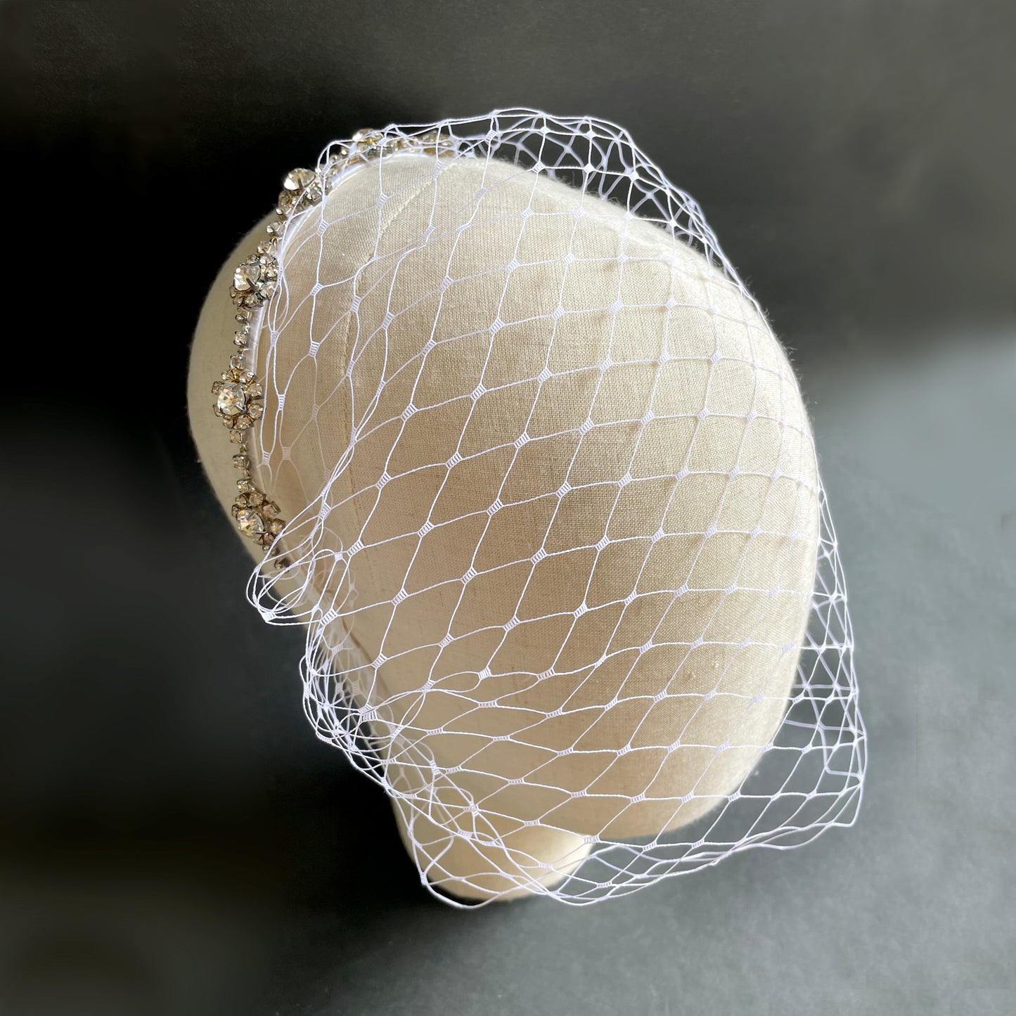 Gatsby bridal headpiece, 1920s wedding birdcage veil, 1920s bridal headpiece, 1920s wedding hair accessory