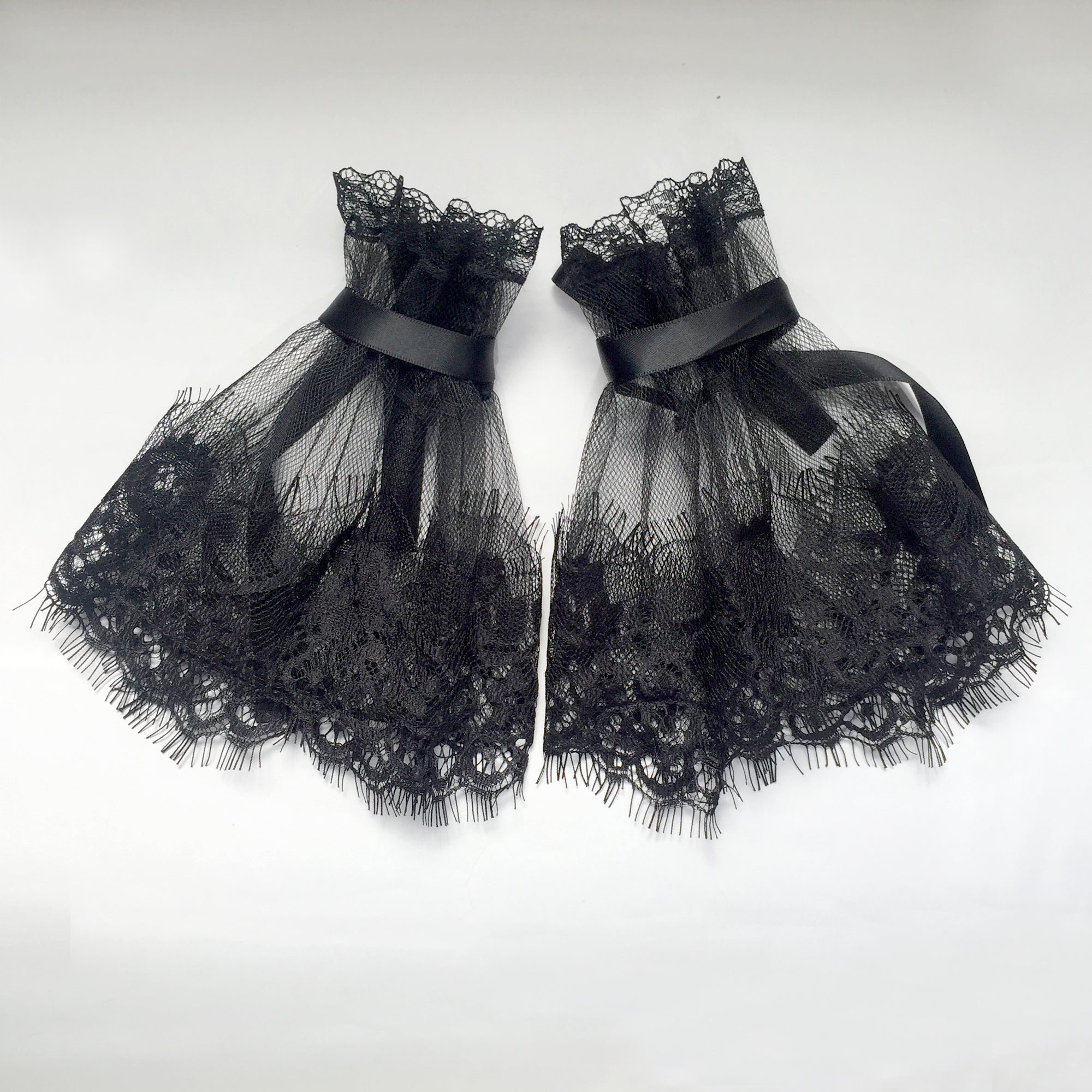 Black Lace Gloves Women, Black Lace Fingerless Wedding Gloves, Goth, Victorian, Lolita