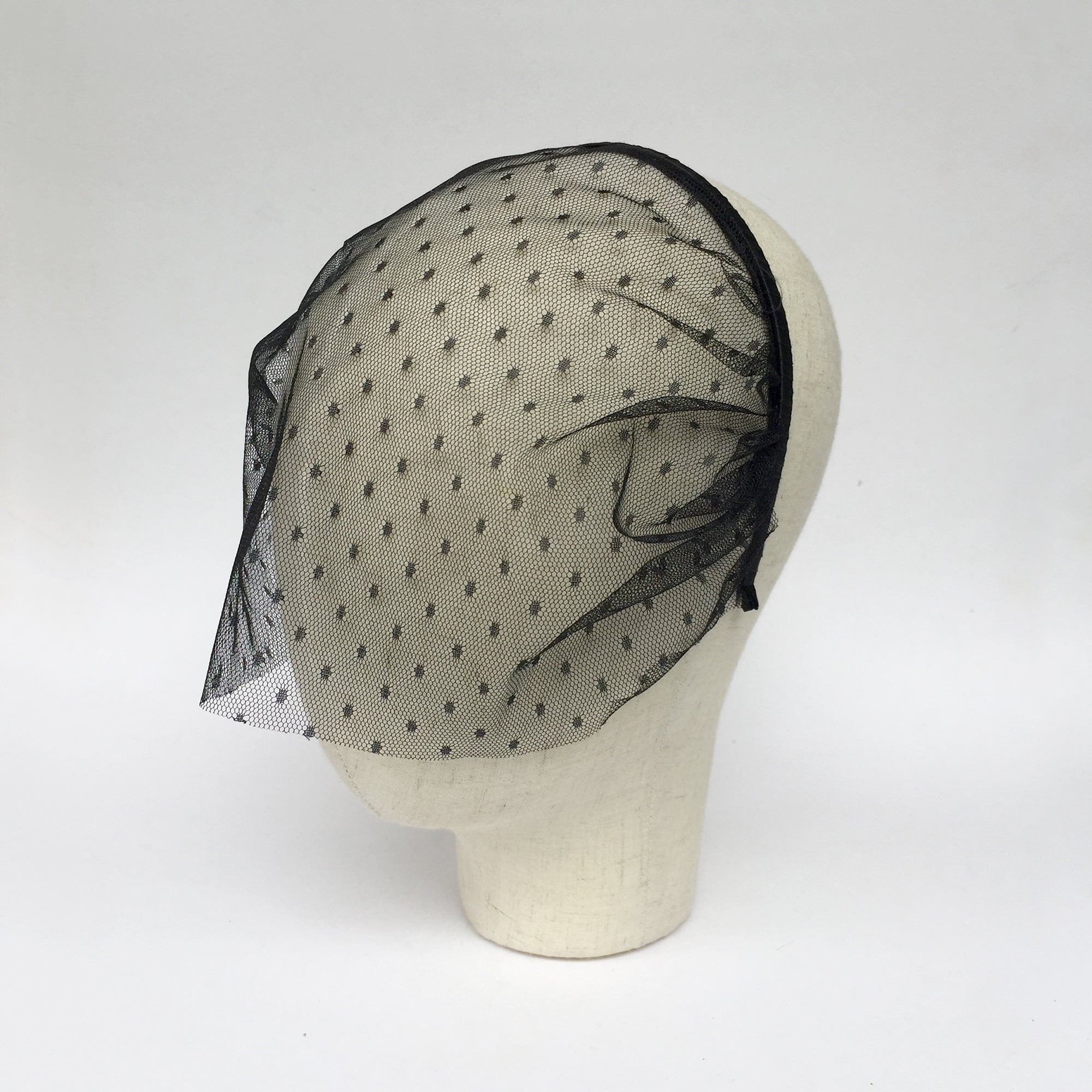 Polka Dot Veil Fascinator Veil Headband Birdcage Veil Funeral Veil Gothic