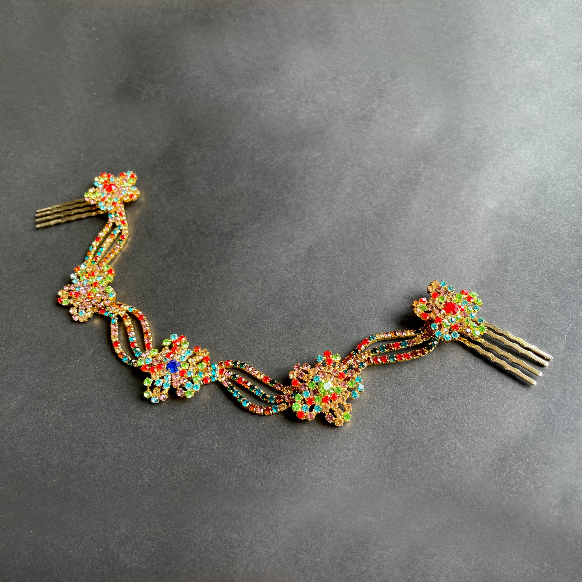 Rhinestone Garland Hair Vine Wedding, Garden Party Hair, Floral Garland, Back Headpiece Hair Vine