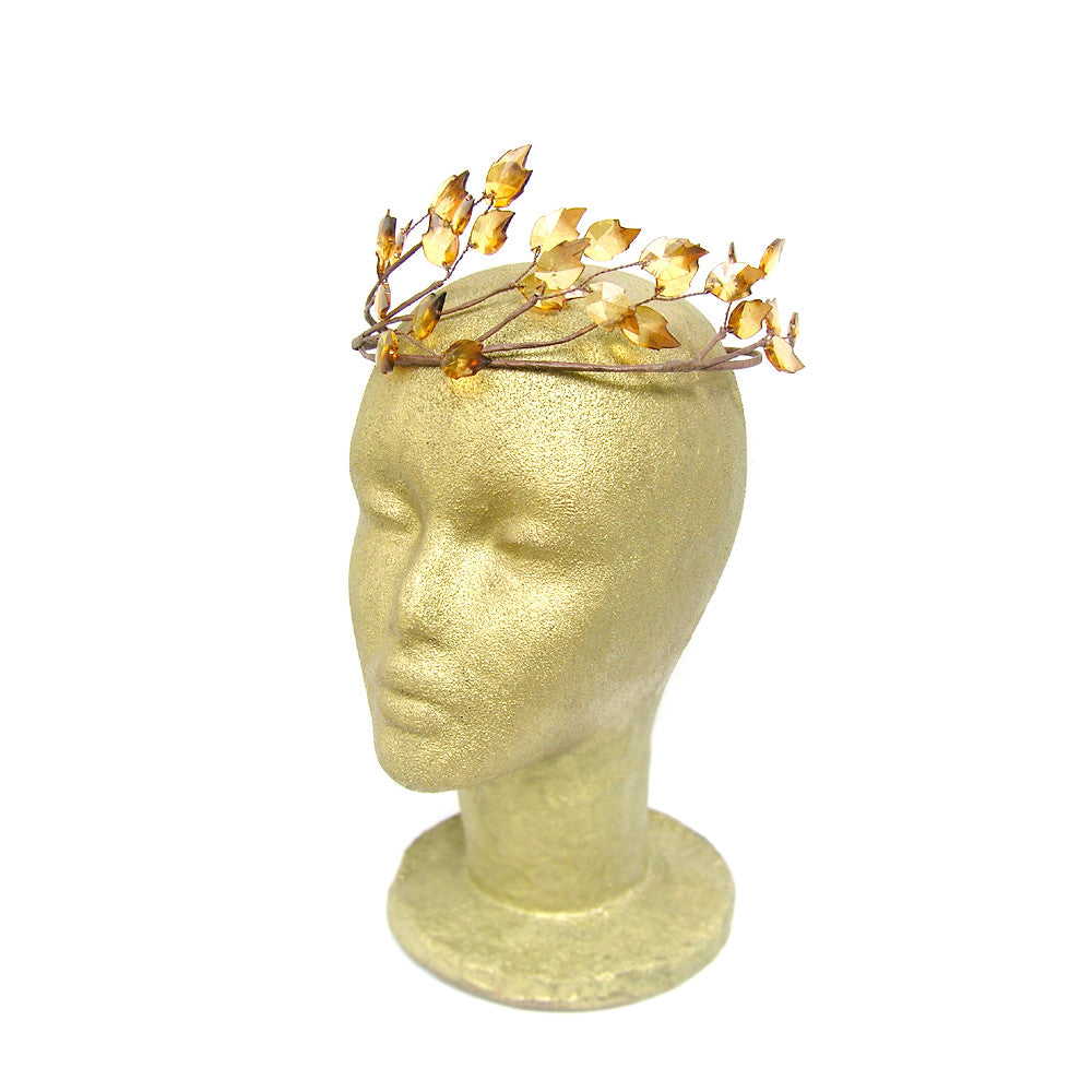 Leaf Crown Gold, Leaf Wedding Hair Accessories, Greek Goddess Hair, Handmade
