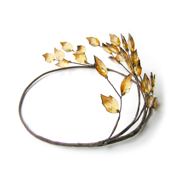 Leaf Crown Gold, Leaf Wedding Hair Accessories, Greek Goddess Hair, Handmade