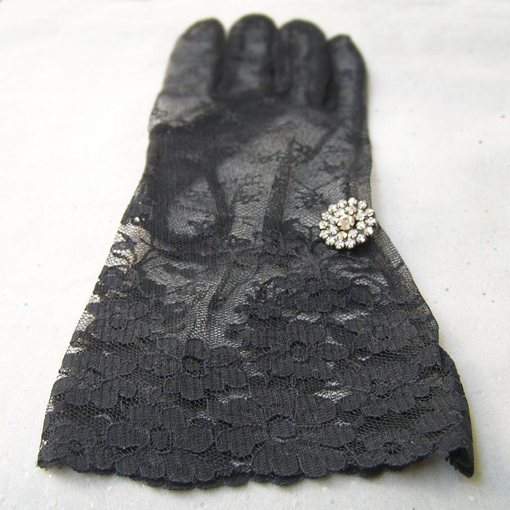 Long Black Evening Gloves, Black Lace Gloves, Opera Gloves, Burlesque, Victorian, Gothic, Size S M L