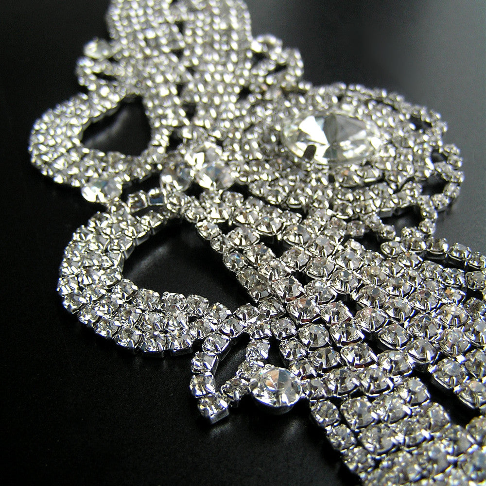 Rhinestone Flapper Headpiece, Statement Wedding Hair Piece, Celtic Medieval Headpiece