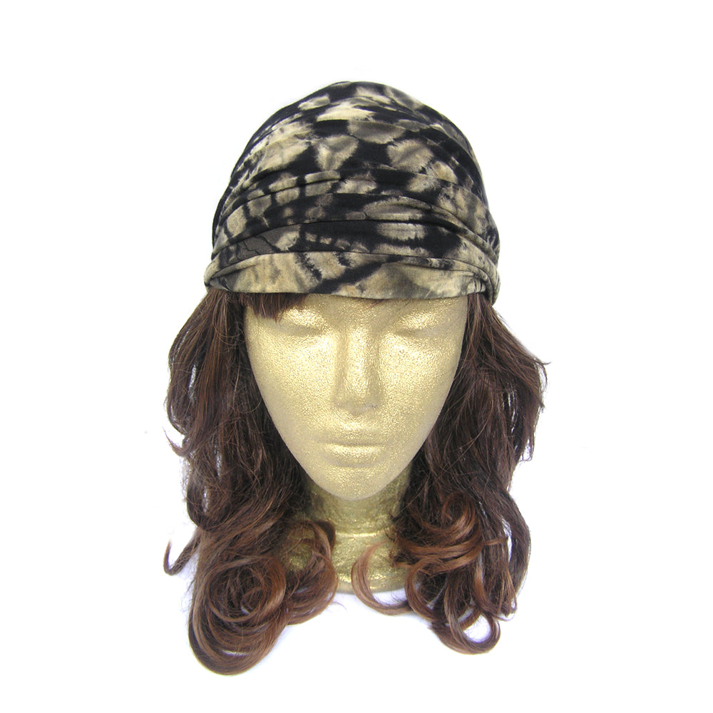 Black Headband Women with Pattern, Black Workout Headband, Black Tie Dye Hippie Headband