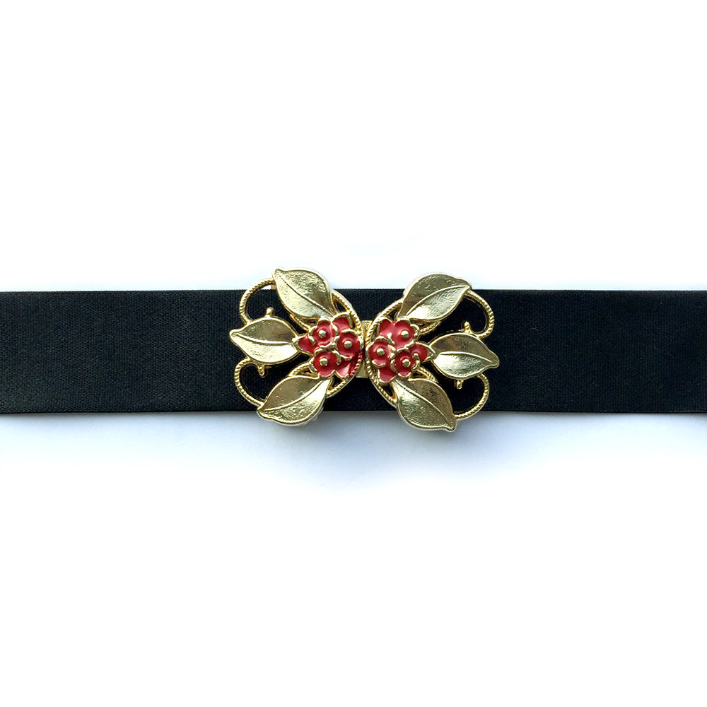 Elastic Cinch Belt, Jeweled Fashion Belt Buckle, 1920s 1930s 1940s accessories