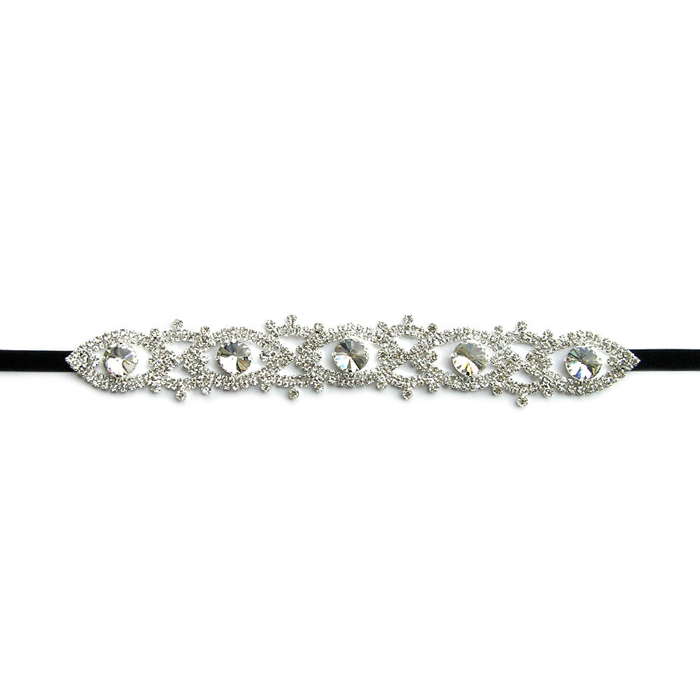Rhinestone Hair Accessories, Silver Rhinestone Headband, Bridal Shower