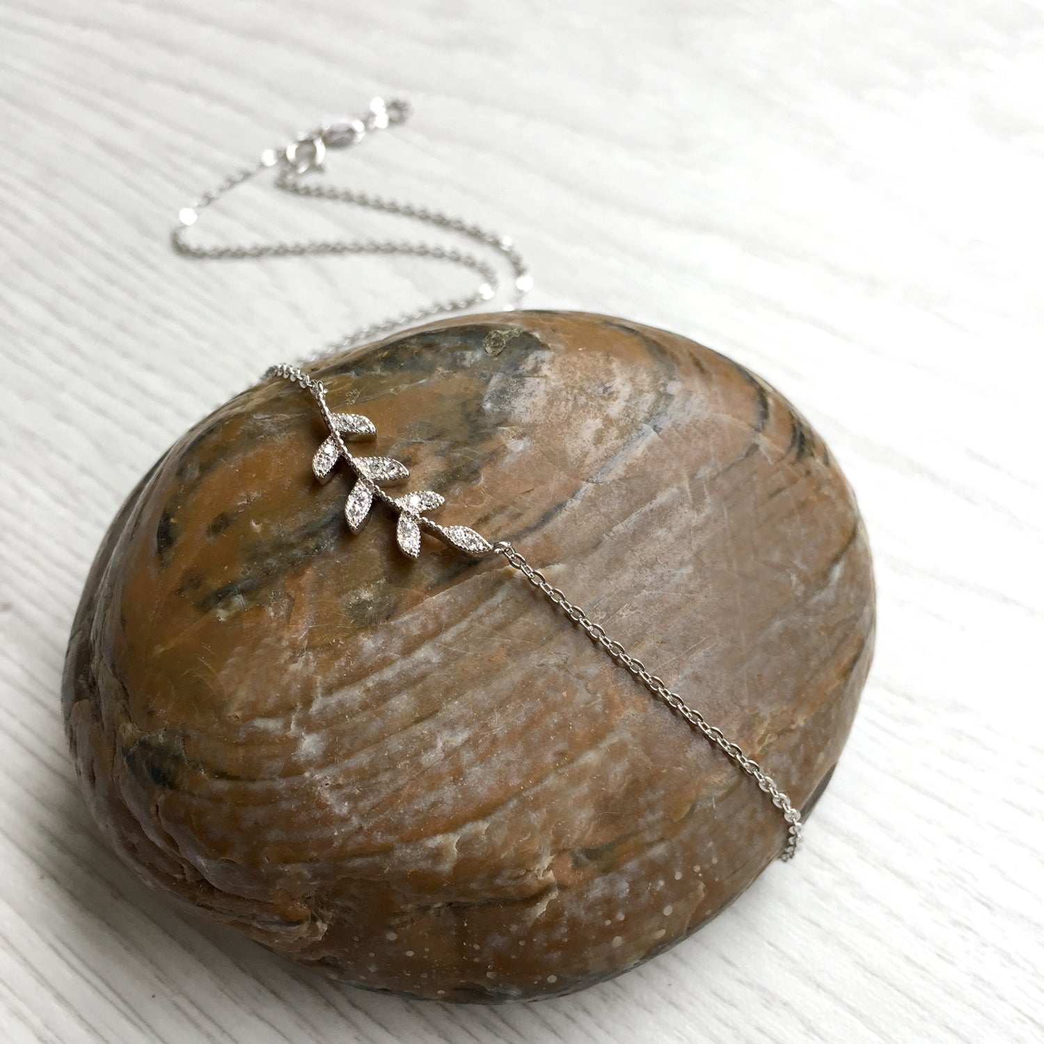 Sterling Silver Leaf Necklace, Delicate Silver Necklace, Valentines Day Gift Idea