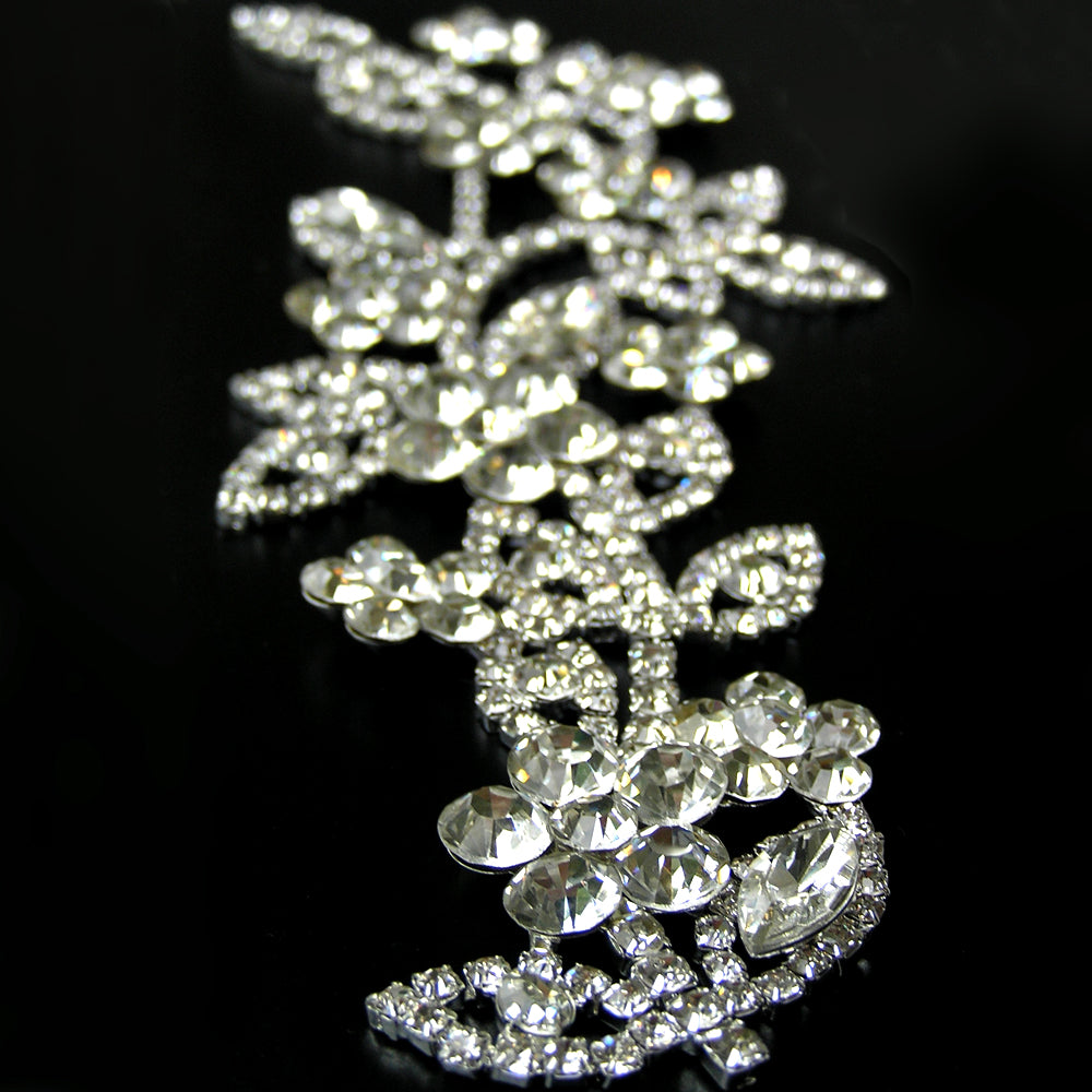 Gold Wedding Headband, Bridal Hair Piece Vintage, Rhinestone Floral Head Piece, Dancers