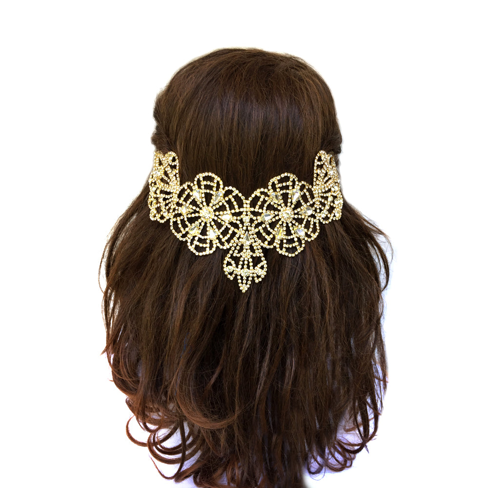 Big Bridal Back Headpiece, Statement Wedding Hair Accessory, Wedding Party Back Headpiece