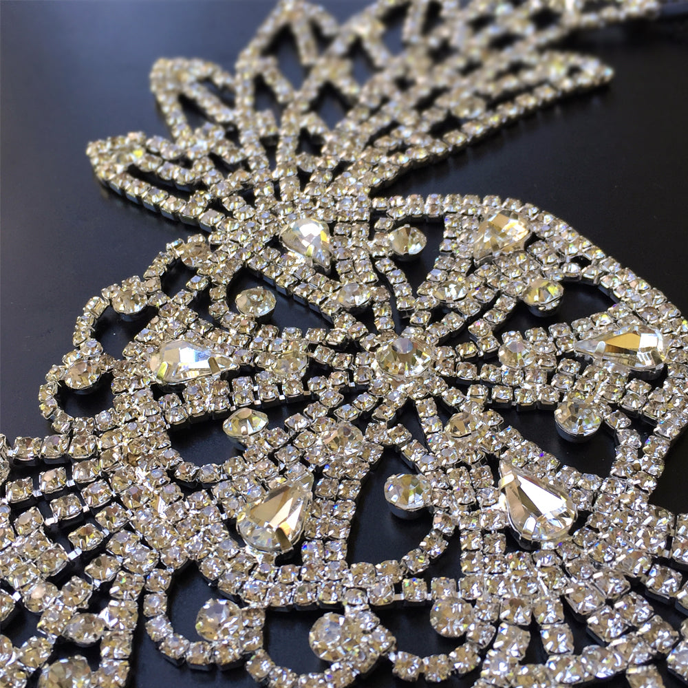 Large Statement Bridal Back Headpiece, Big Back Hair Piece Bridal, Rhinestone Hair Piece Wedding, Dance, Photo shooting