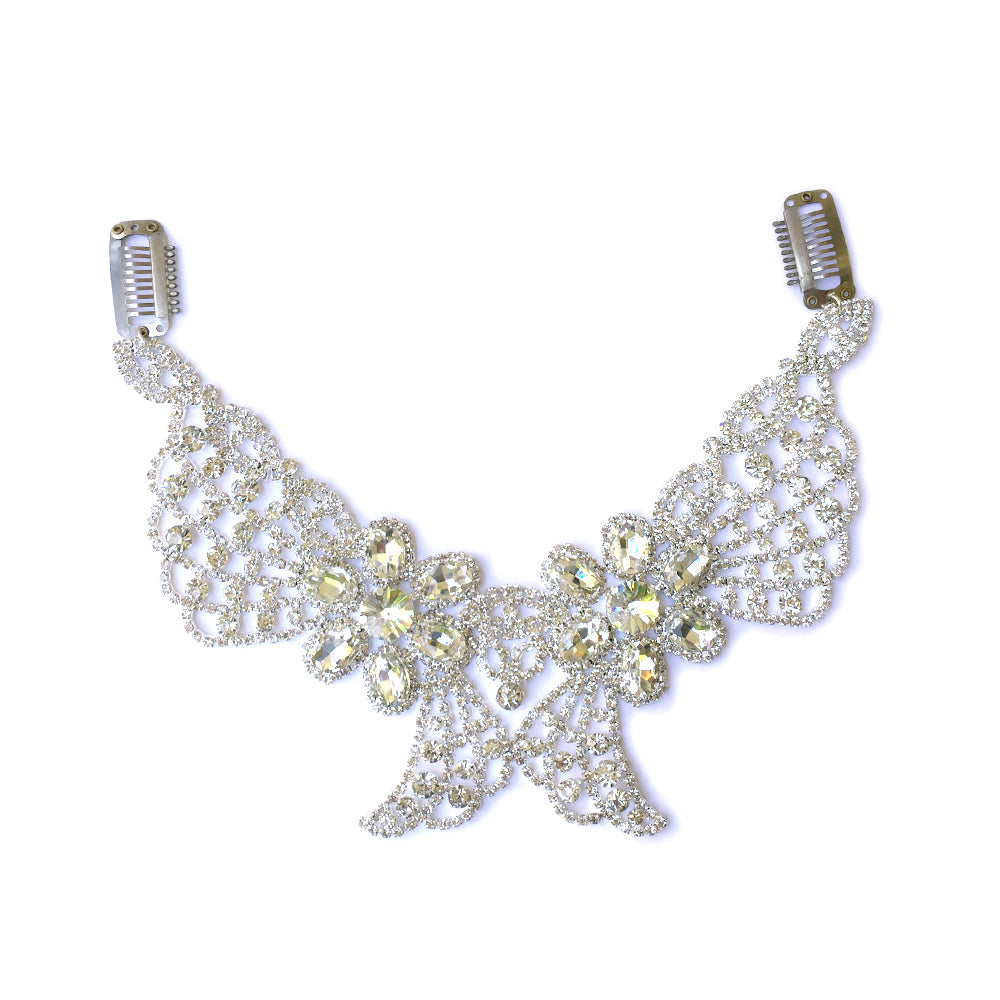 Vintage Style Big Back Headpiece Bridal, Wedding Back Hairpiece, Big Statement Wedding Hair Accessory