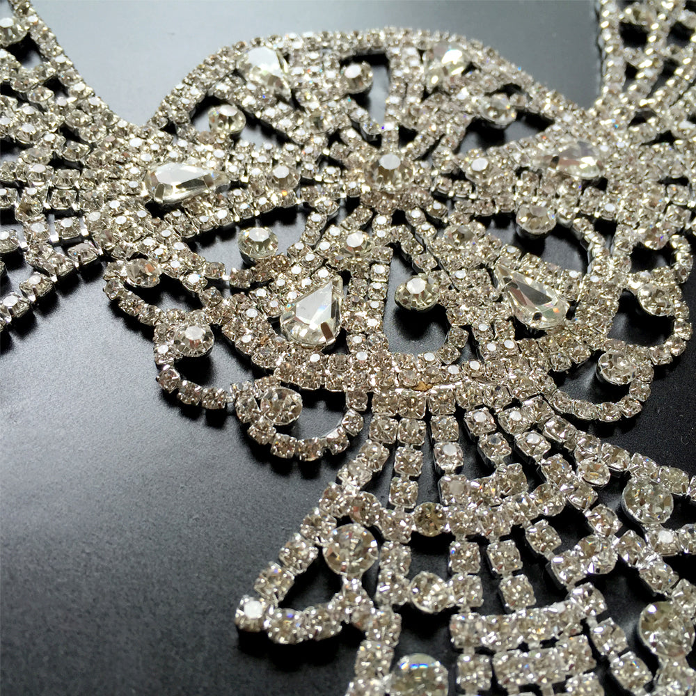 Large Statement Bridal Back Headpiece, Big Back Hair Piece Bridal, Rhinestone Hair Piece Wedding, Dance, Photo shooting