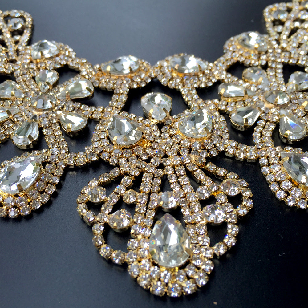 Big Bridal Back Hair Accessories Gold, Large Back Hair Jewelry Bridal, Big Statement Back Hair Piece