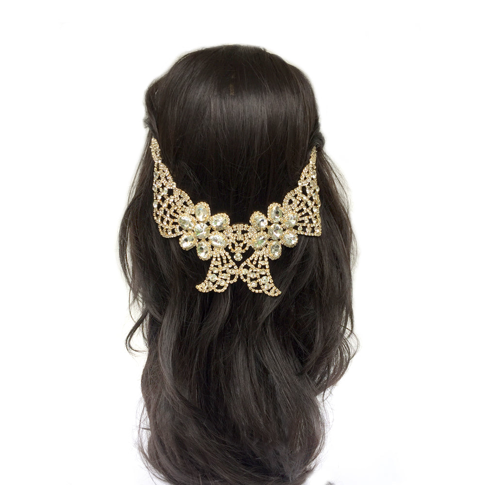 Vintage Style Big Back Headpiece Bridal, Wedding Back Hairpiece, Big Statement Wedding Hair Accessory