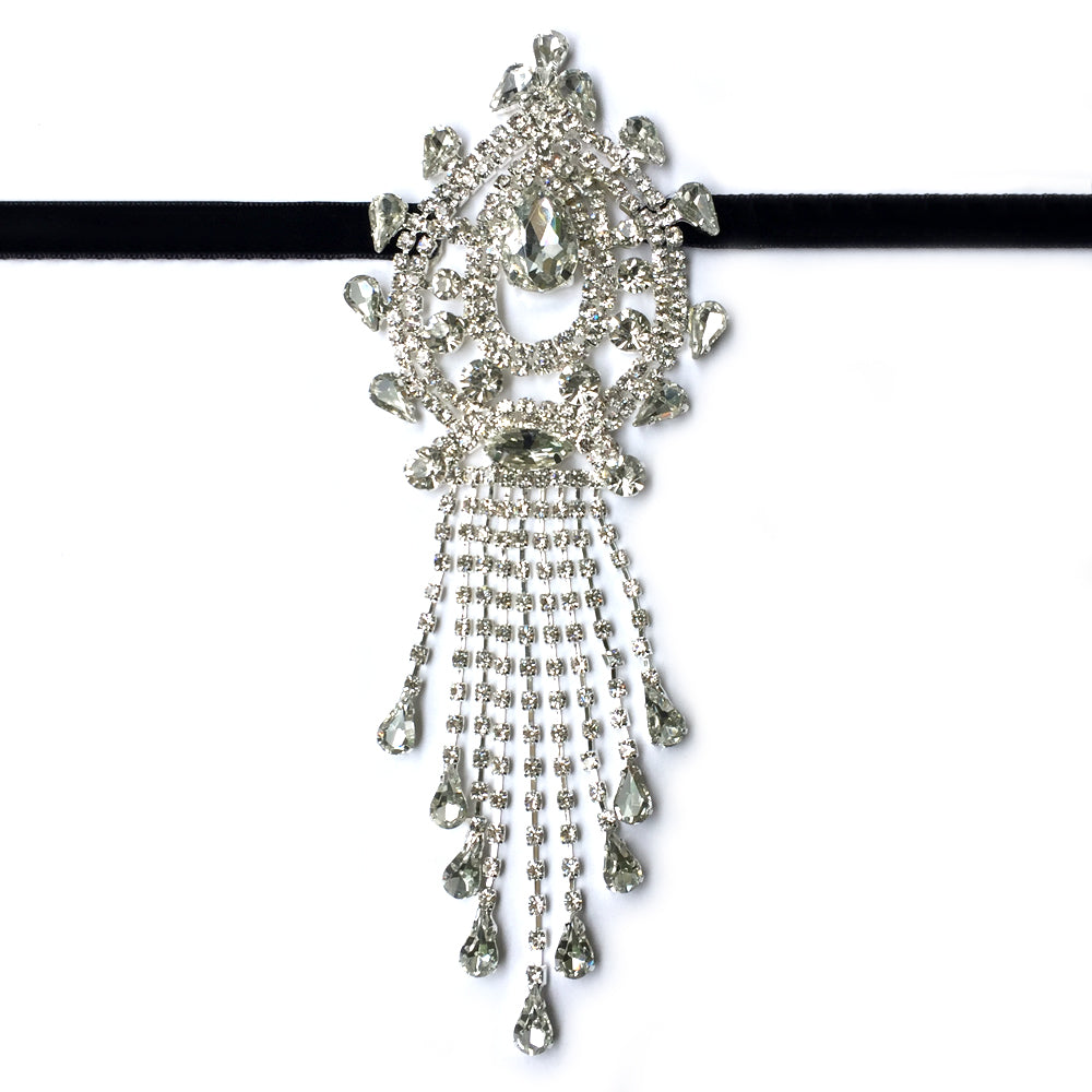 Rhinestone Hair Piece for Wedding, Bridal Hair Accessories, Dangle Headpiece, Dangle Hair Jewelry