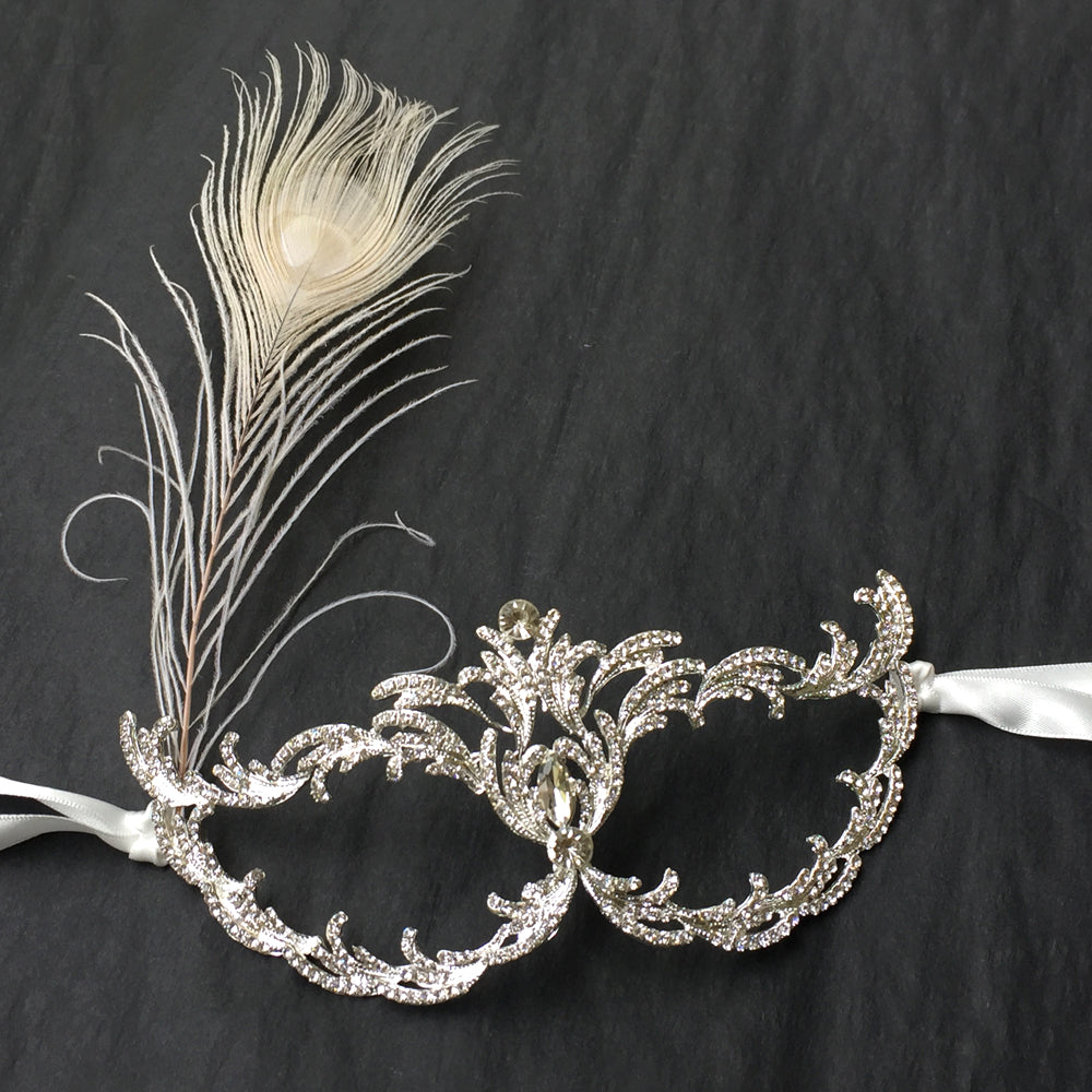 Silver Masquerade Mask for Women, Prom Ball Masquerade Mask, Carnival Face Mask