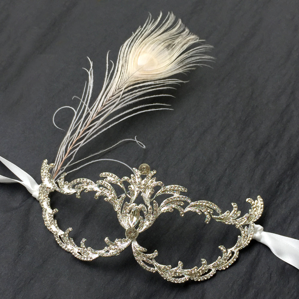 Silver Masquerade Mask for Women, Prom Ball Masquerade Mask, Carnival Face Mask