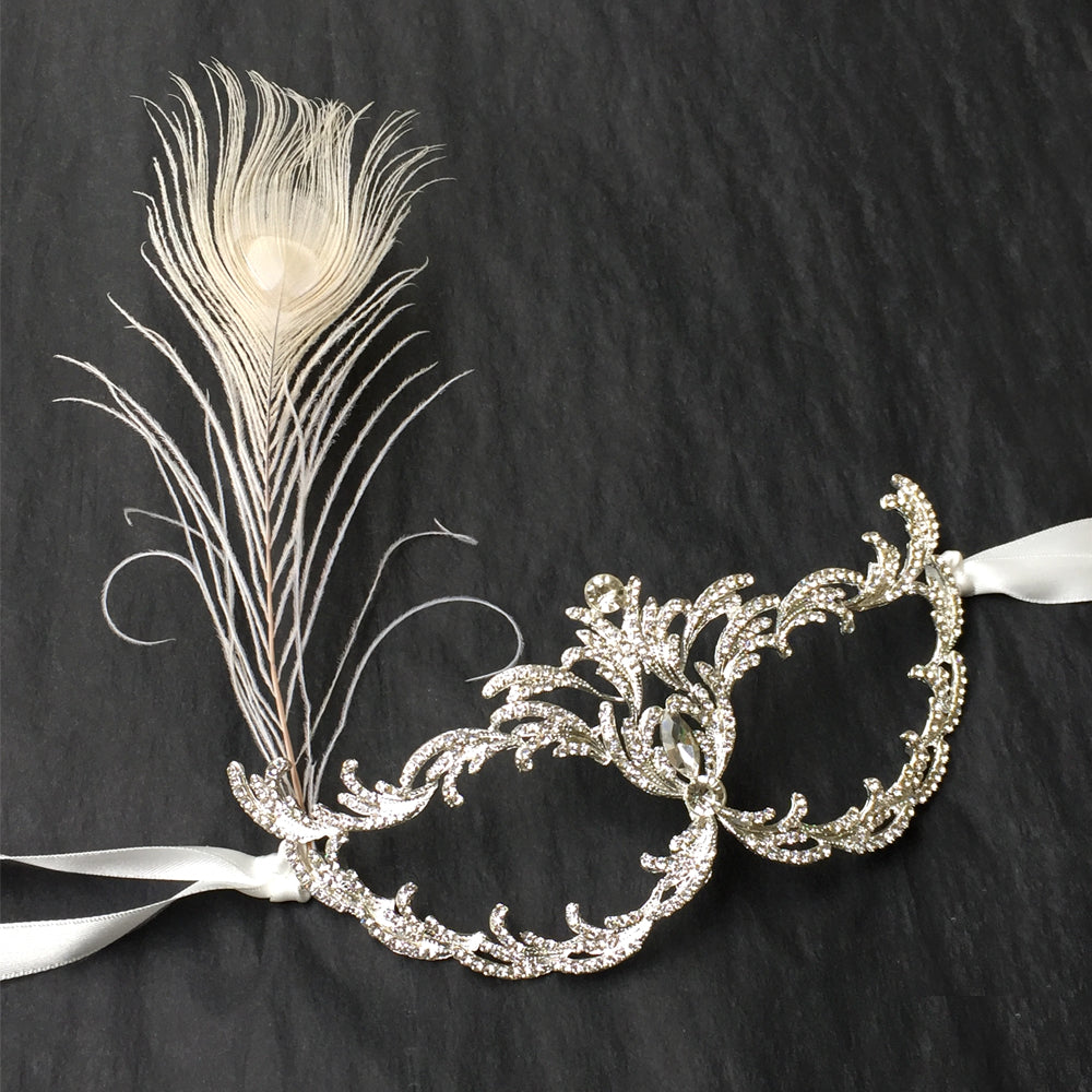 Silver Masquerade Mask for Women, Prom Ball Masquerade Mask, Carnival Face Mask