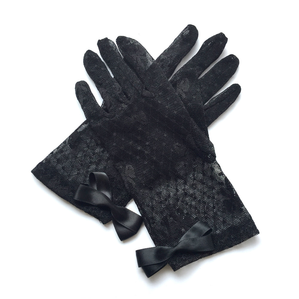 Black Lace Formal Gloves, Sheer Gloves, Bridal Lace Gloves, Black Gloves for Dress