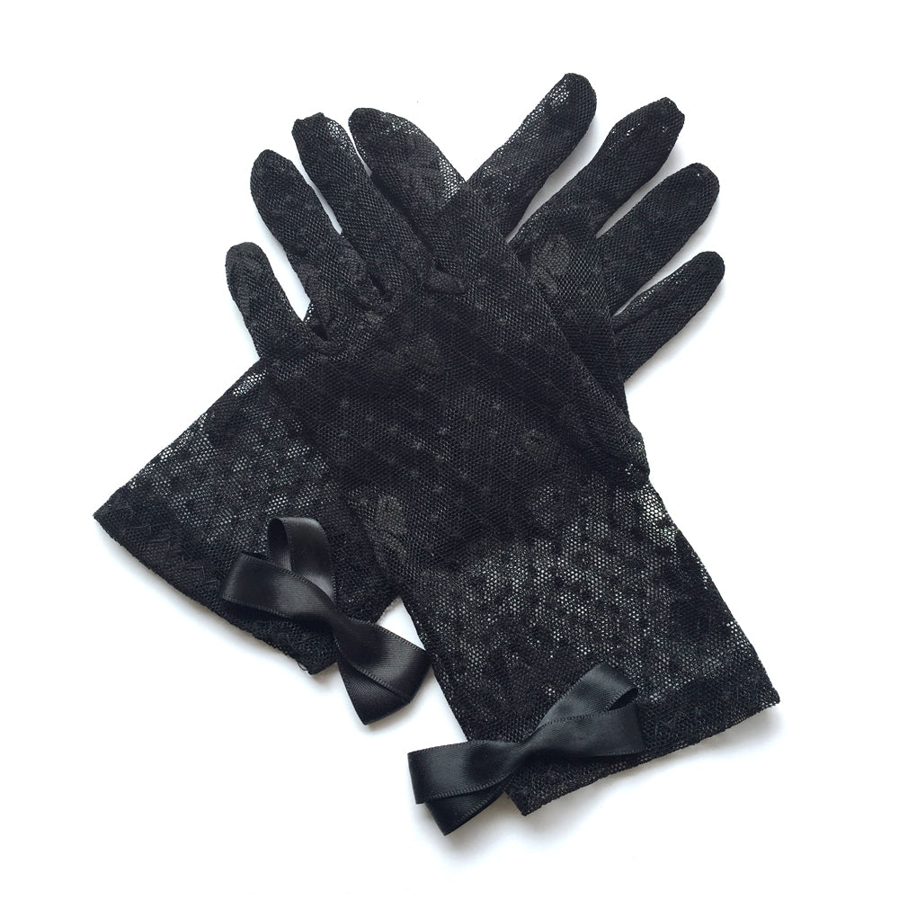 Black Lace Formal Gloves, Sheer Gloves, Bridal Lace Gloves, Black Gloves for Dress, White