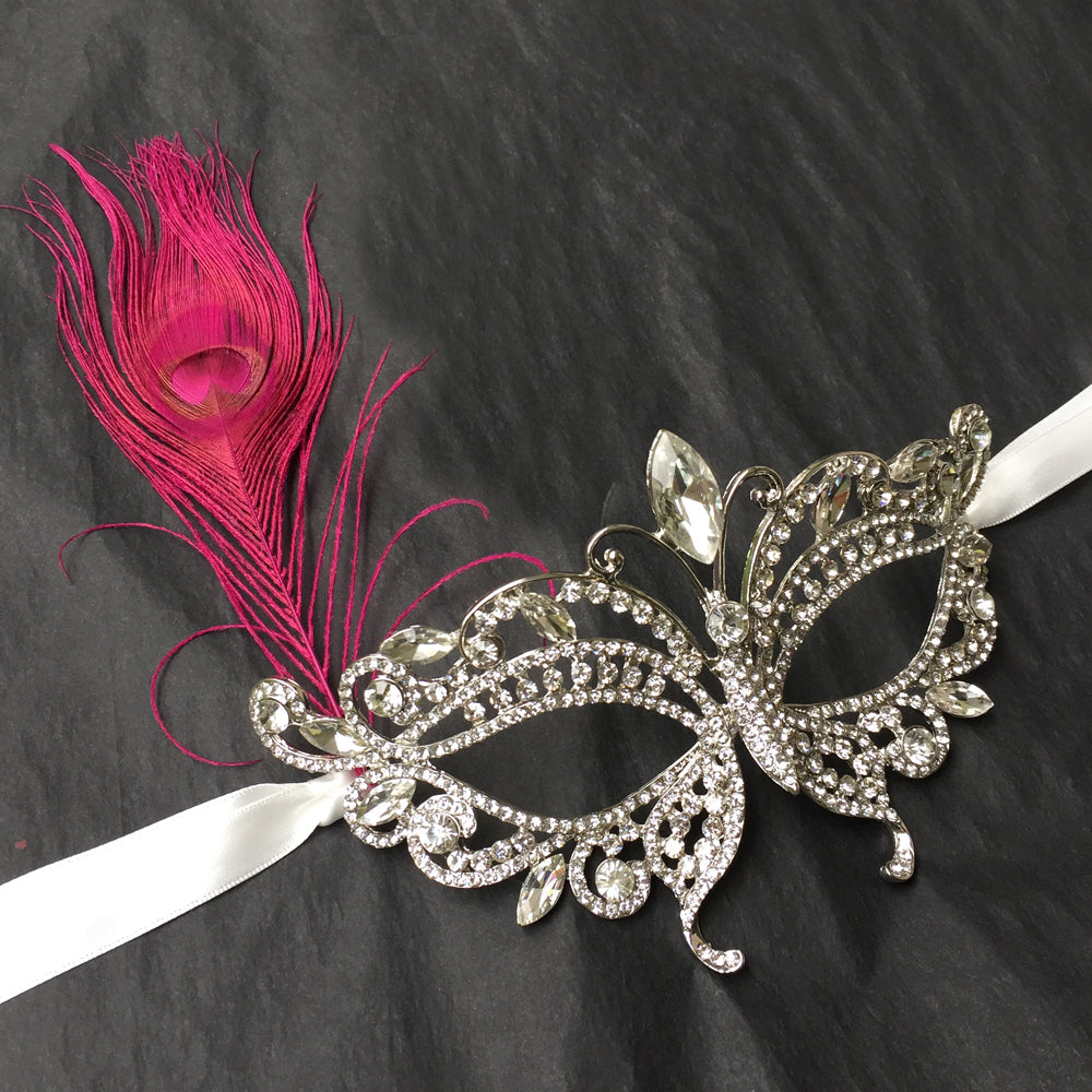 Carnival Party Mask, Masquerade Mask with Peacock Feather, Masquerade Ball, Masquerade Party