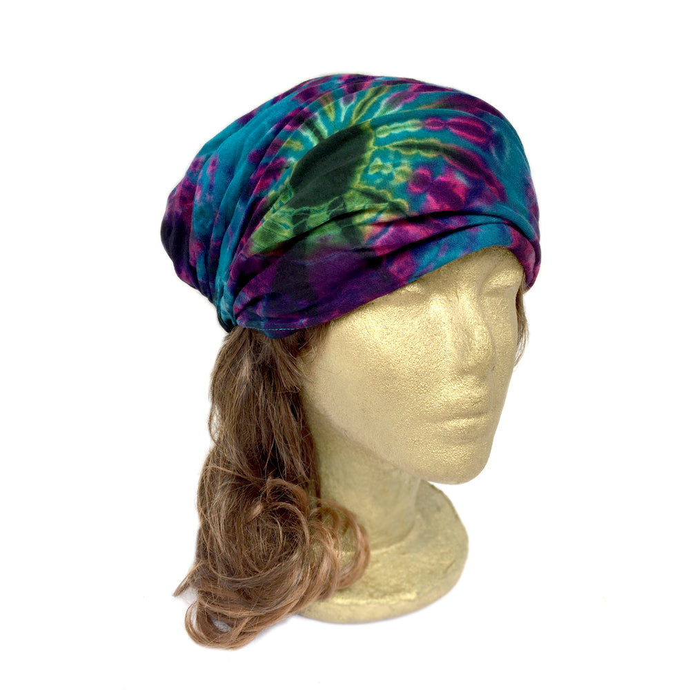 Batik Headband, Bandana Headband, Wide Tie Dye Hippie Boho Headband