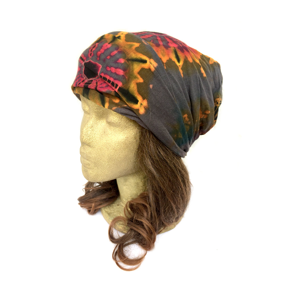 Yoga Bandana Head Wrap, Wide Workout Headband, Tie Dye Hippie Headband, Boho Wide Headband