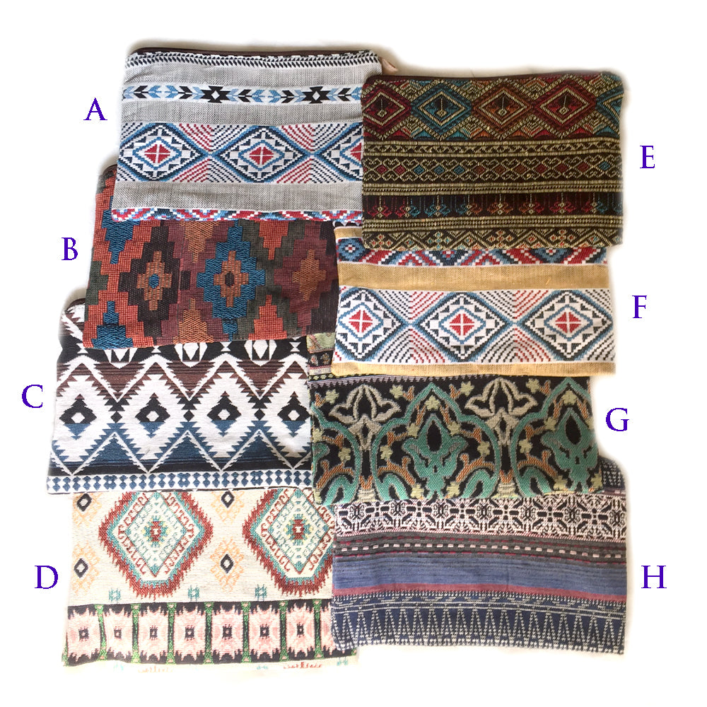 Monedero de embrague para damas de honor, bolsa con cremallera de maquillaje, regalo de boda hippie boho personalizado