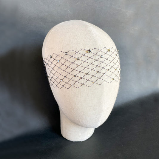 Máscara de velo de cristal negro Máscara de ojos de cristal Velo de bola de mascarada Máscara gótica pastel Burlesque