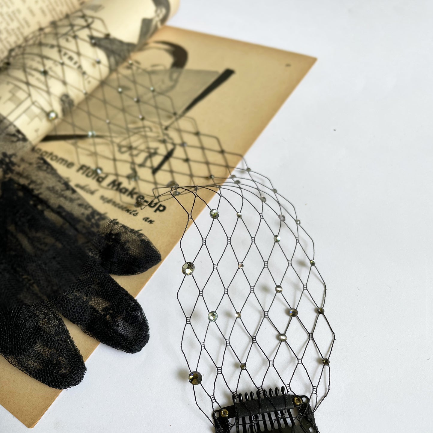 Máscara de velo de cristal negro Máscara de ojos de cristal Velo de bola de mascarada Máscara gótica pastel Burlesque