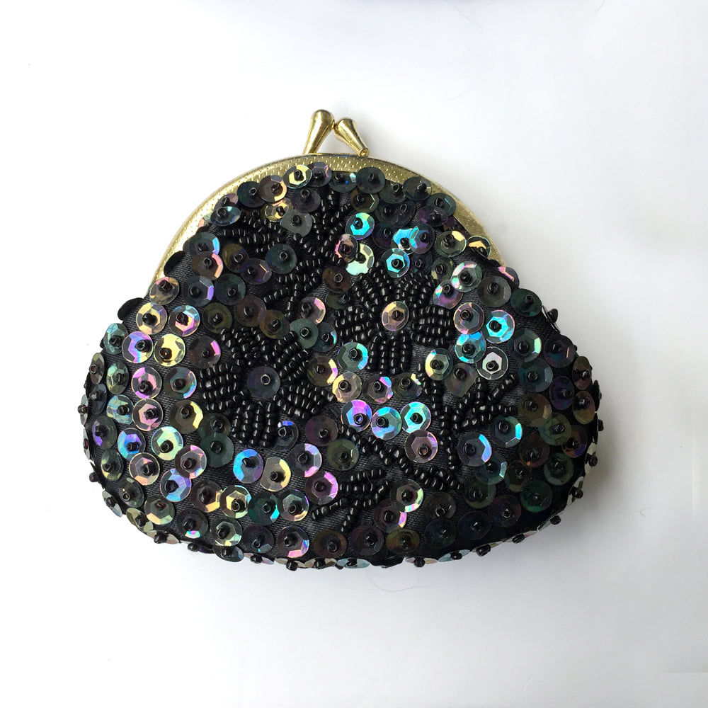 Vintage Style Sequin Coin Purse, Small Pouch, Bachelorette Party Favor Set, Hen Gift