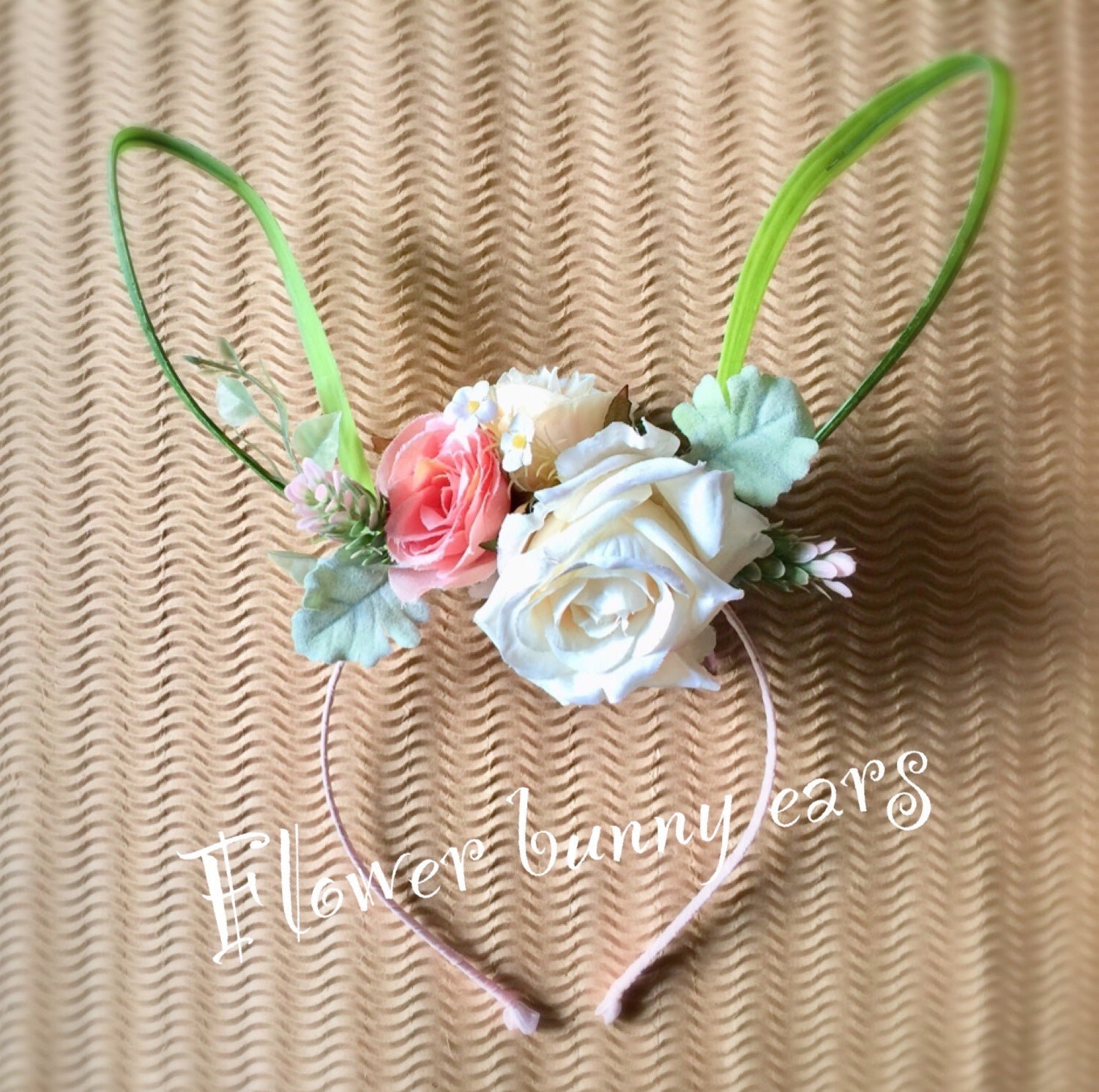 Bunny Ears Headband, Flower Bunny Ears, Kids & Adult Bunny Ears