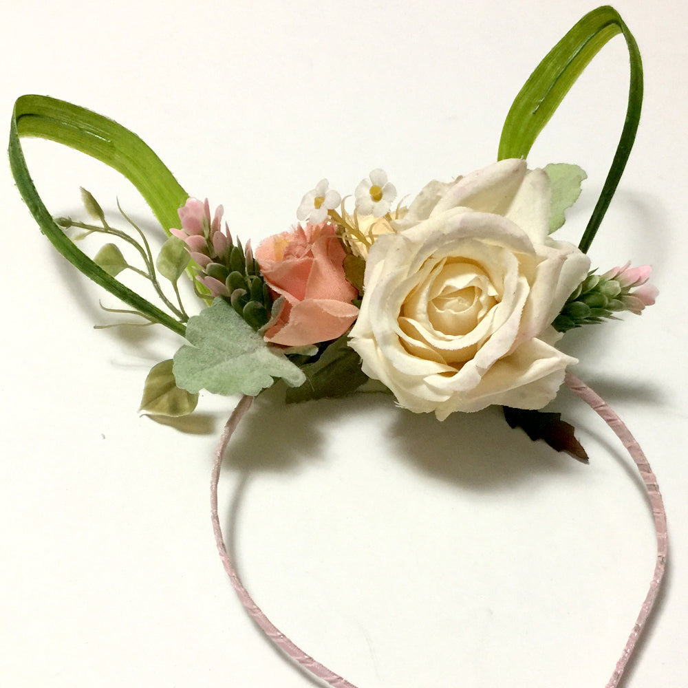 Bunny Ears Headband, Flower Bunny Ears, Kids & Adult Bunny Ears