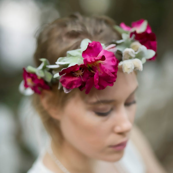 Orchid Flower Crown, Garden Flower Crown, Orchid Headpiece, Mexican