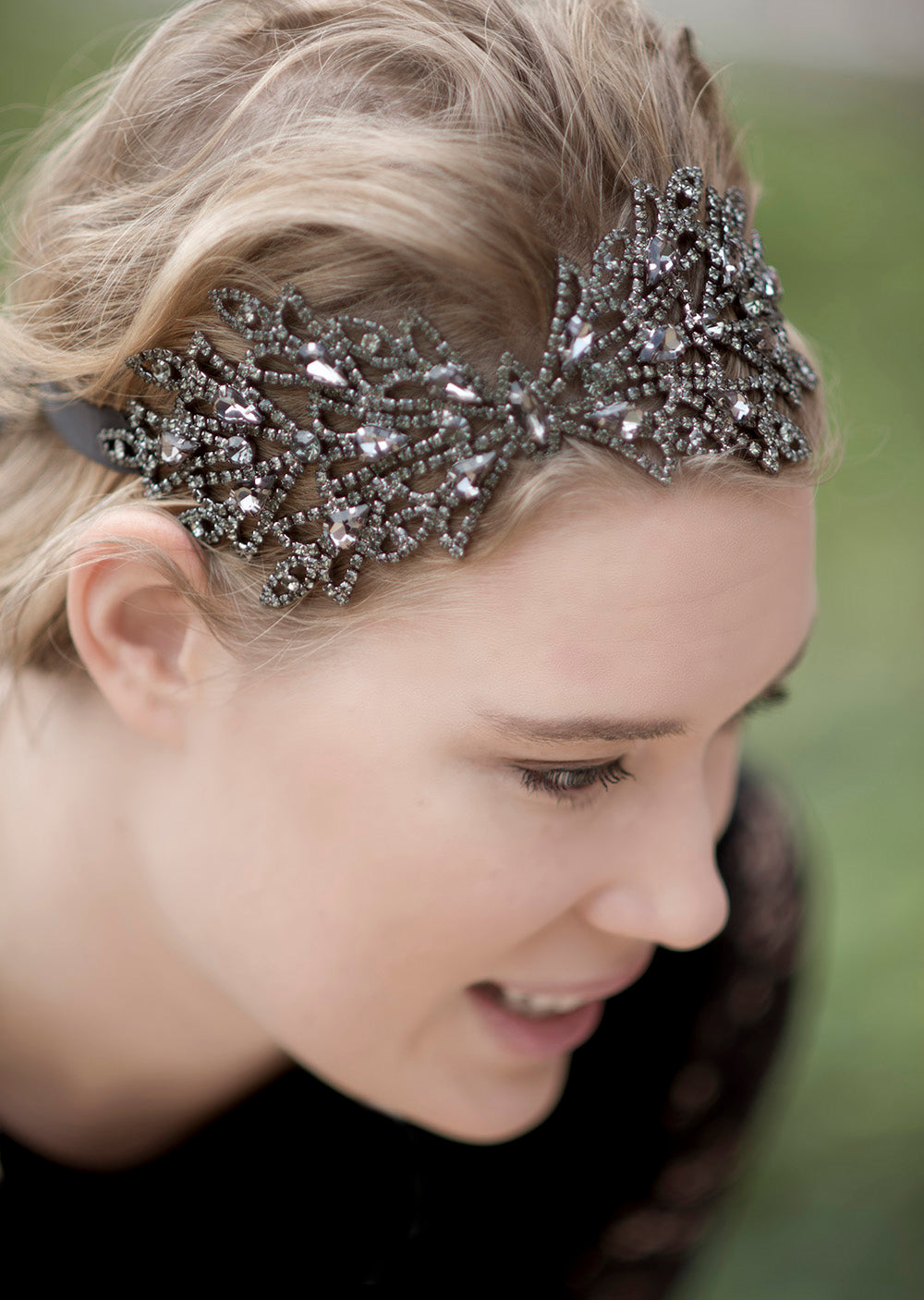 Gold Bridal Headpiece, Snowflake Headband Wedding, 1940s Vintage Style Hair Accessories