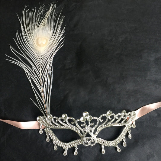 Makeup Dance Rhinestone Mask Half face, Wedding Bridal Mask, Rhinestone Carnival Mask