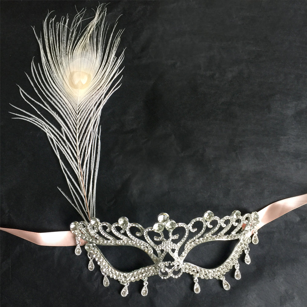 Máscara de baile de maquillaje con diamantes de imitación media cara, máscara nupcial de boda, máscara de carnaval con diamantes de imitación