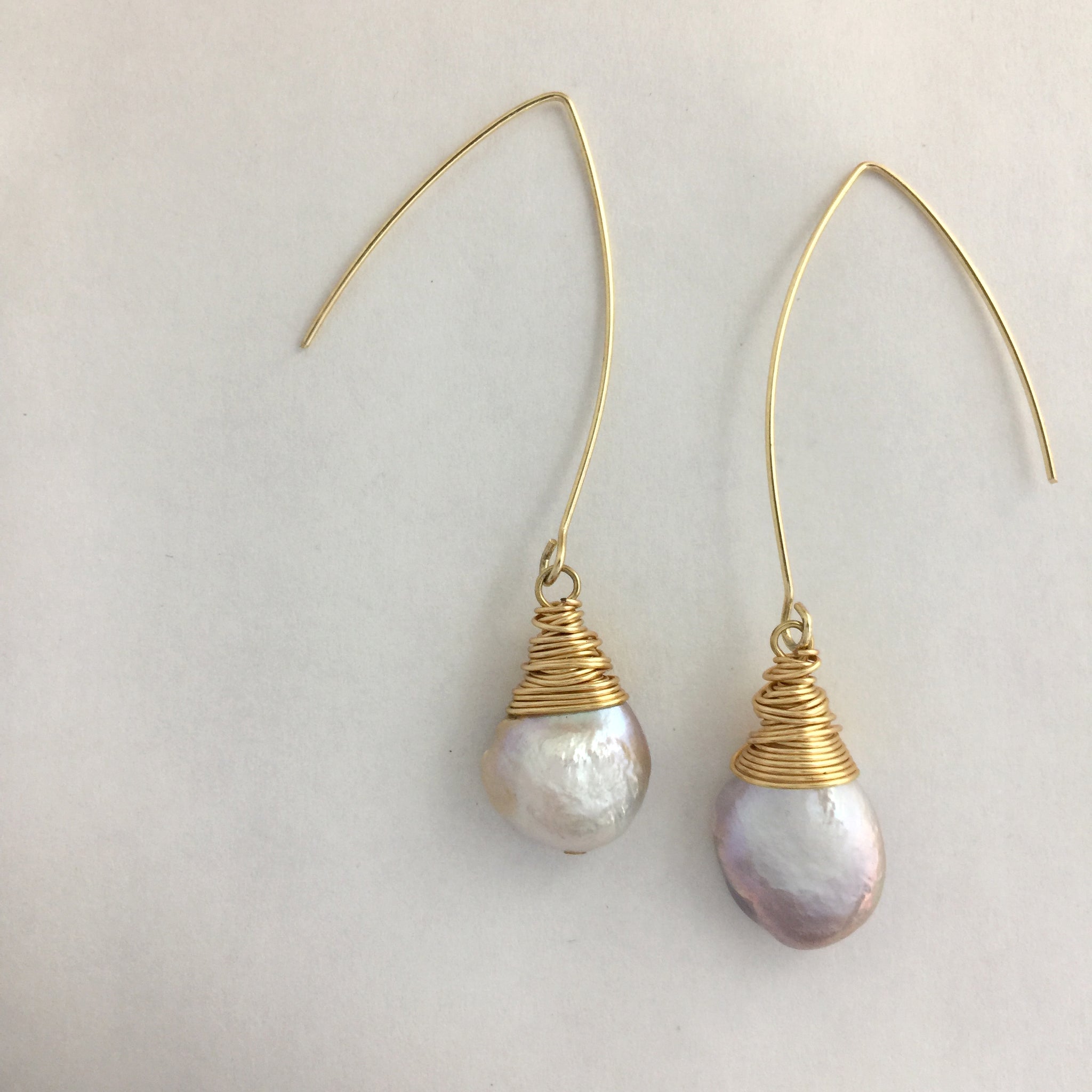Bridal Baroque Pearl Drop Earrings, Mother’s Day Gift, Boho Hippie Gypsy Pearl Earrings