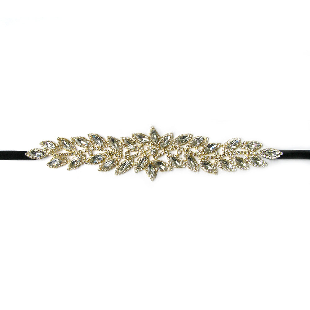 Vine Wedding Headband Bride, Gold Rhinestone Hair piece Wedding, Birthday Party, Boho Hippie