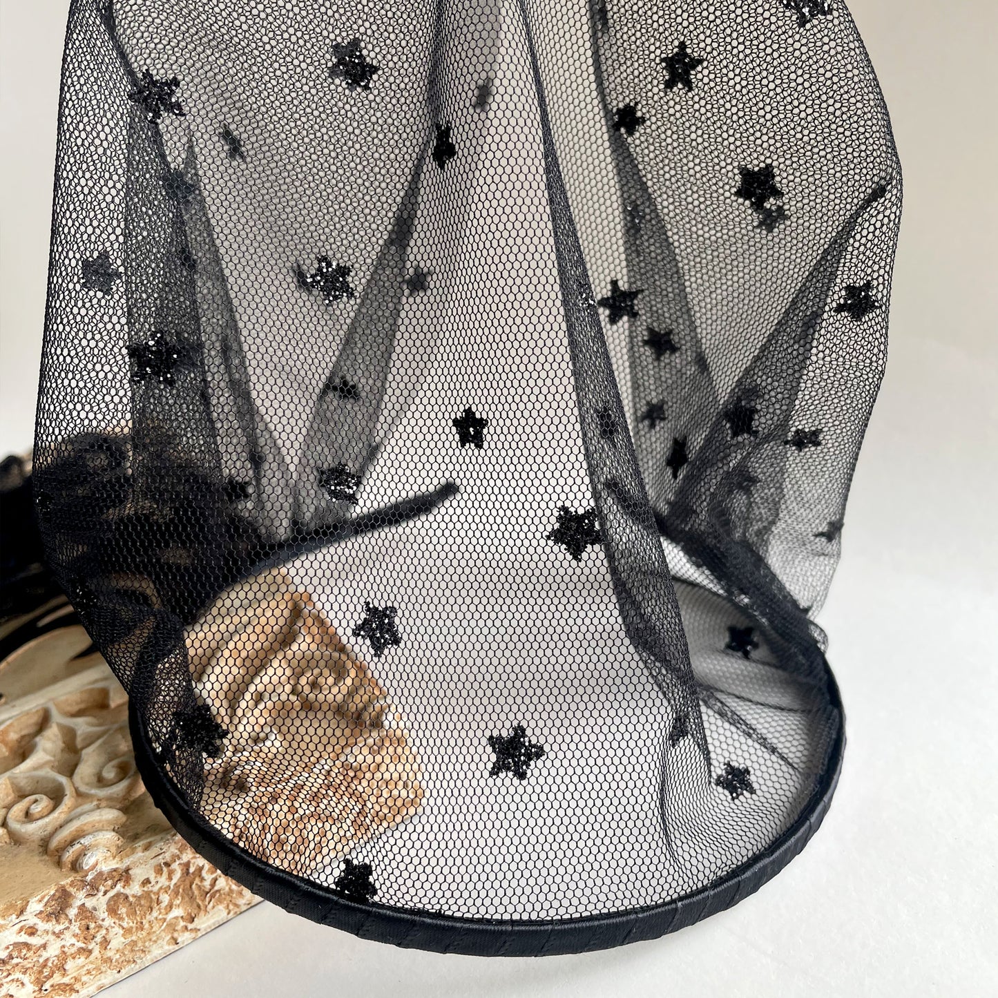 Star birdcage veil, Starry night veil short, Star Headpiece, Celestial wedding veil