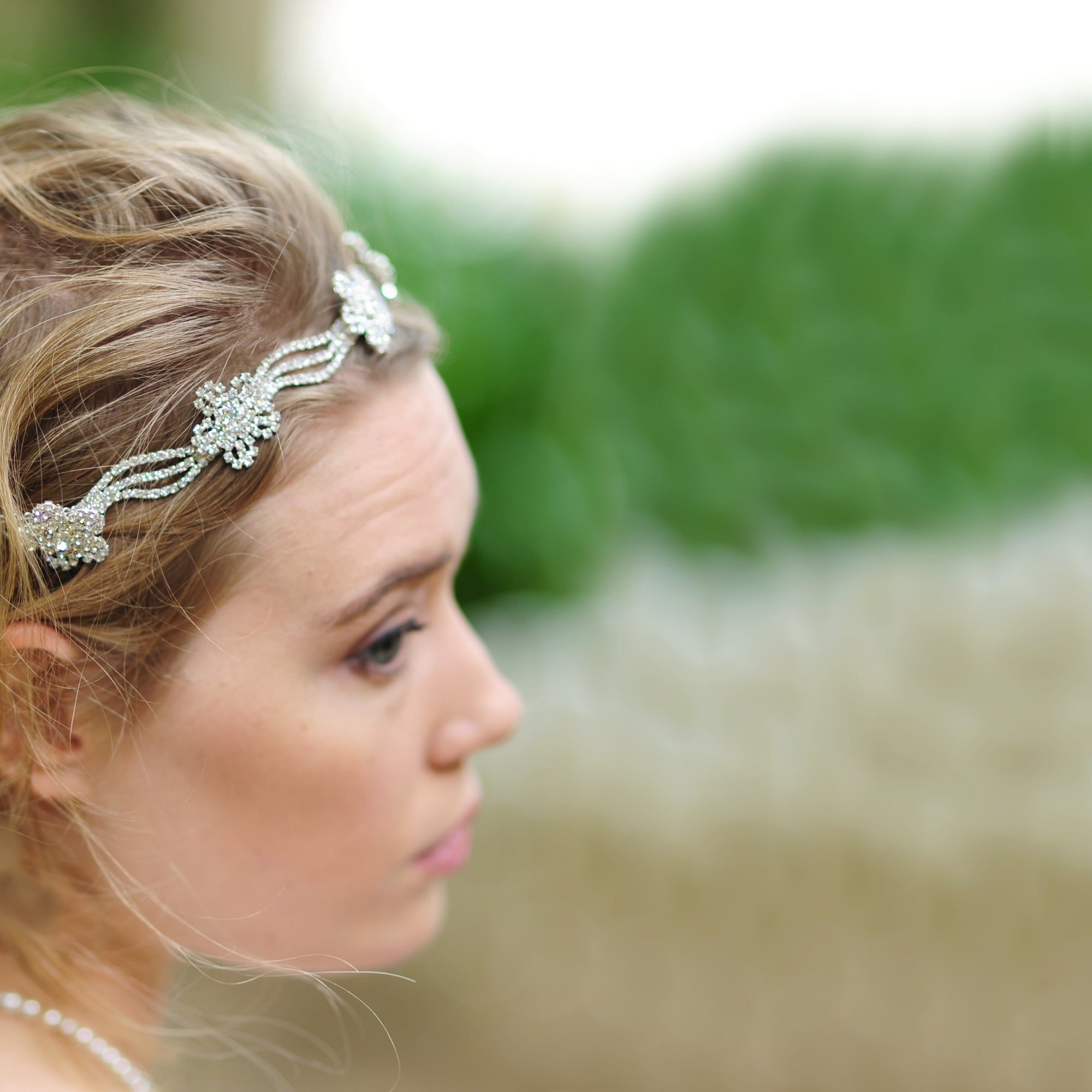 Rhinestone Garland Hair Vine Wedding, Garden Party Hair, Floral Garland, Back Headpiece Hair Vine