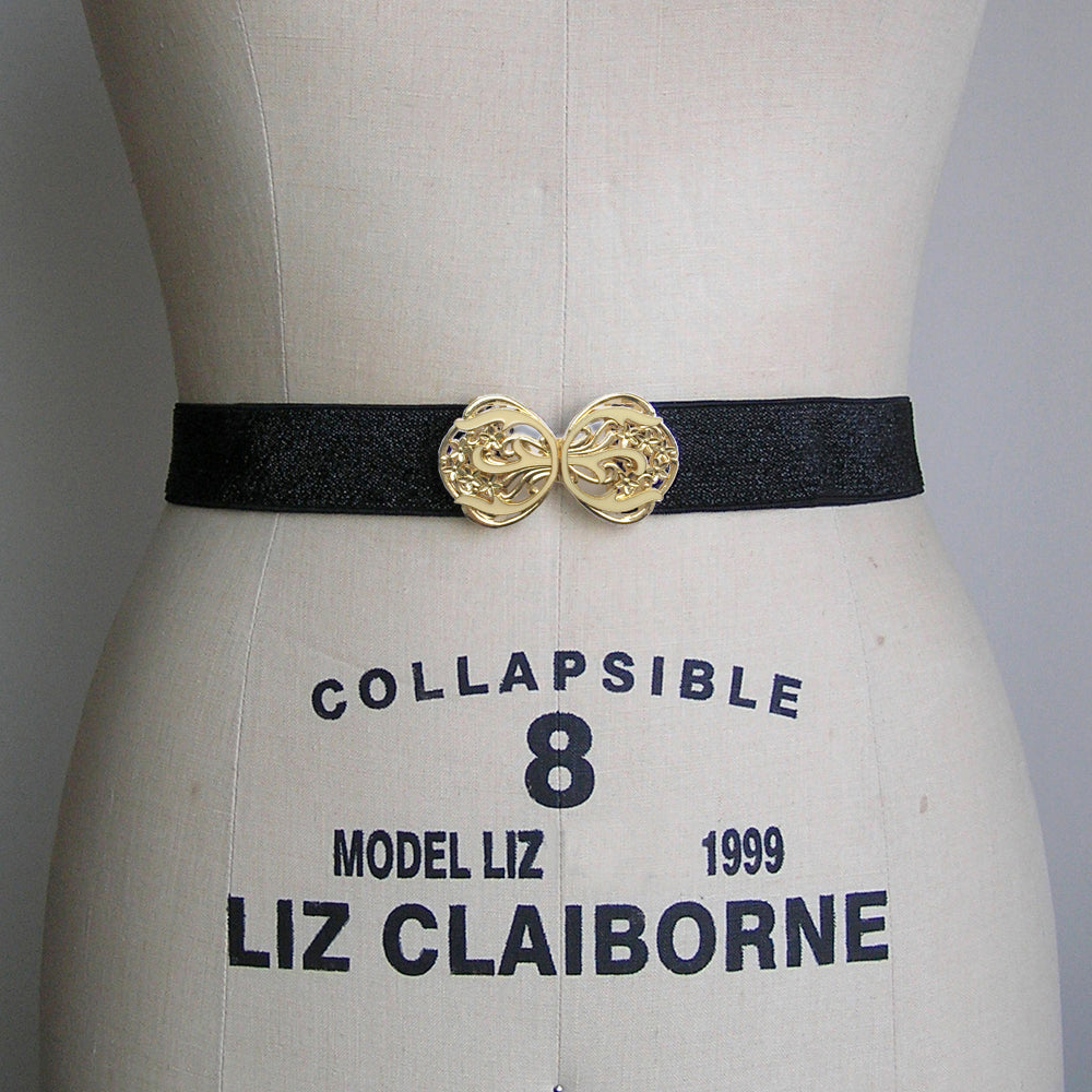 Cinturón de faja de vestido de novia personalizado, hebilla de cinturón de metal de hojas de flores de oro y marfil vintage, accesorio de moda