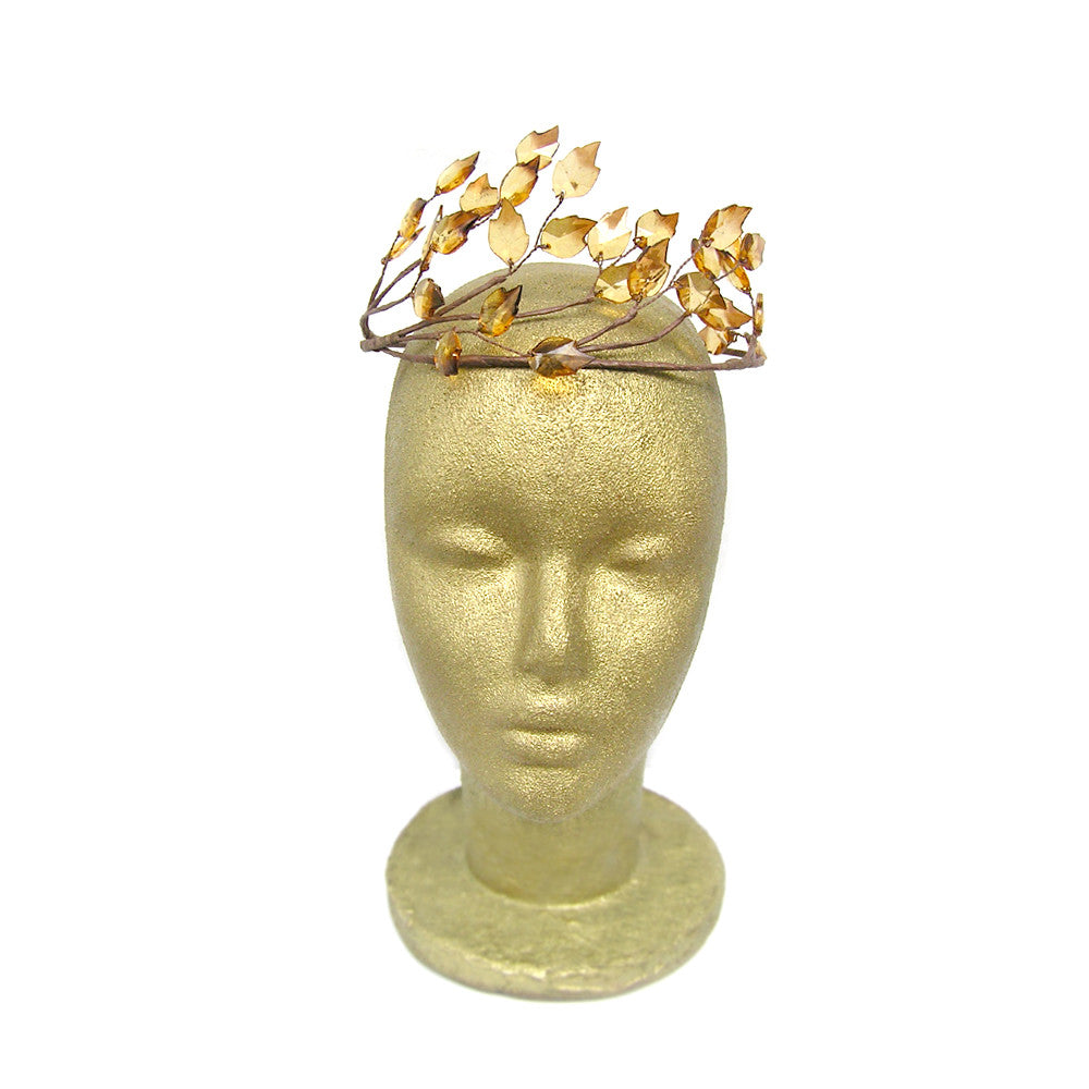 Corona de hoja de oro, Accesorios para el cabello de boda de hoja, Cabello de diosa griega, Hecho a mano