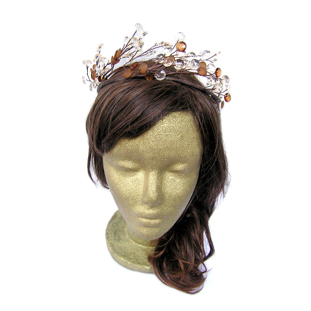 Corona de boda rústica, corona floral, vid para el cabello