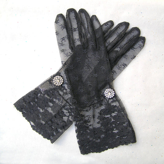 Long Black Evening Gloves, Black Lace Gloves, Opera Gloves, Burlesque, Victorian, Gothic, Size S M L