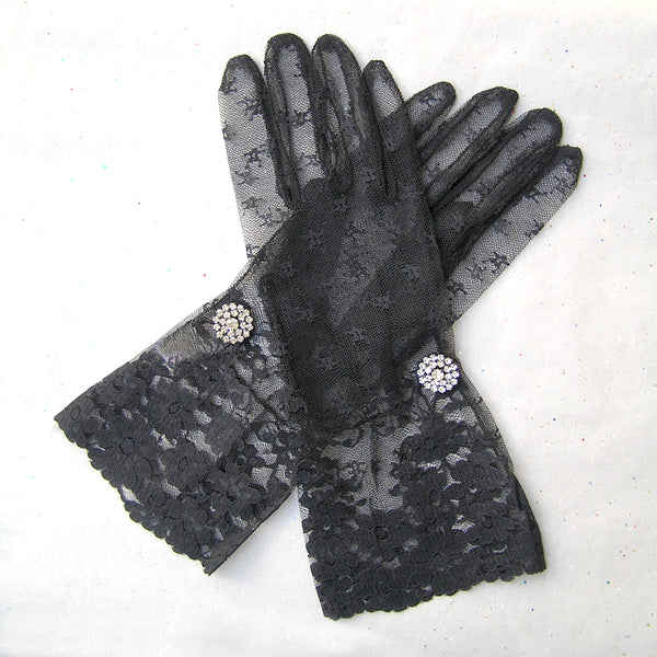 Guantes de encaje negro, guantes de ópera, guantes largos de noche negros, burlescos, victorianos, góticos, talla SML