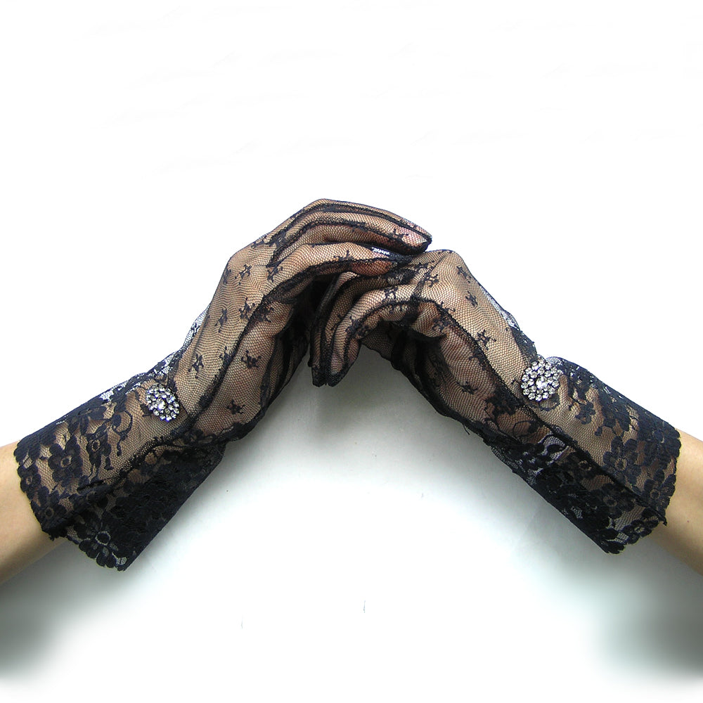 Black Lace Gloves, Opera Gloves, Long Black Evening Gloves, Burlesque, Victorian, Gothic, Size S M L