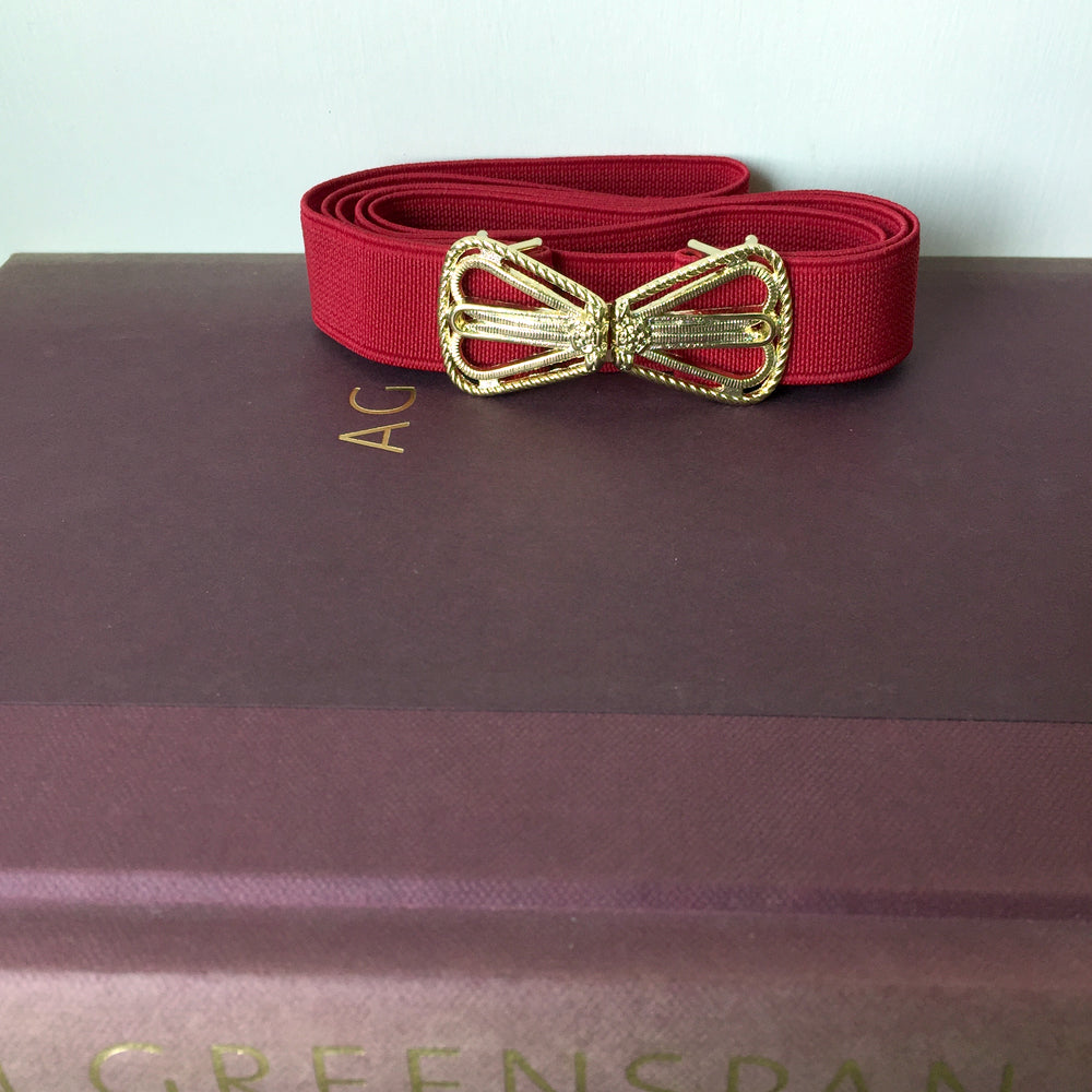 Women Red Skinny Dress Belt, Vintage Cinch Belt Women, Vintage Gold Belt, Elastic Belt Ladies,