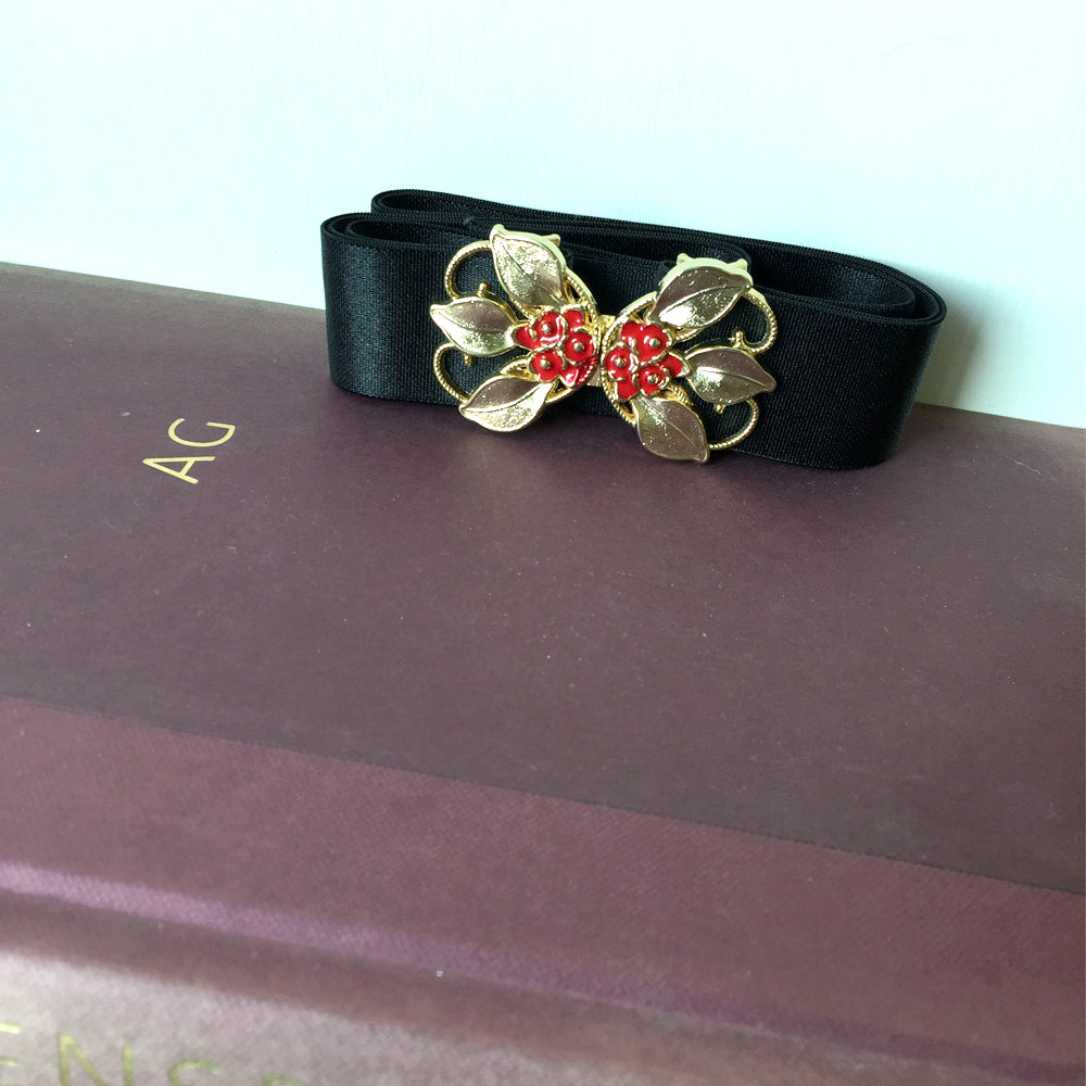 Cinturón elástico Cinch, hebilla de cinturón de moda con joyas, accesorios de los años 1920, 1930 y 1940